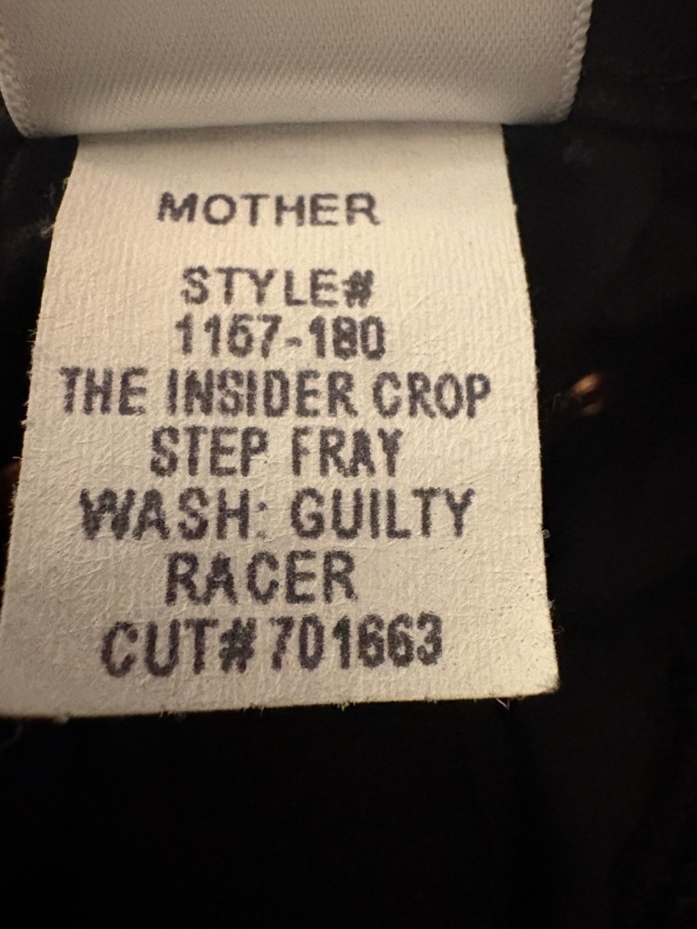 MOTHER Insider Crop Step Fray Jeans 27 Guilty Racer Black Side Stripe Raw Hem - Picture 8 of 13